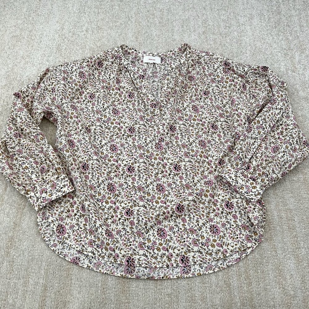 XiRENA Floral Blouse in Pink and Green